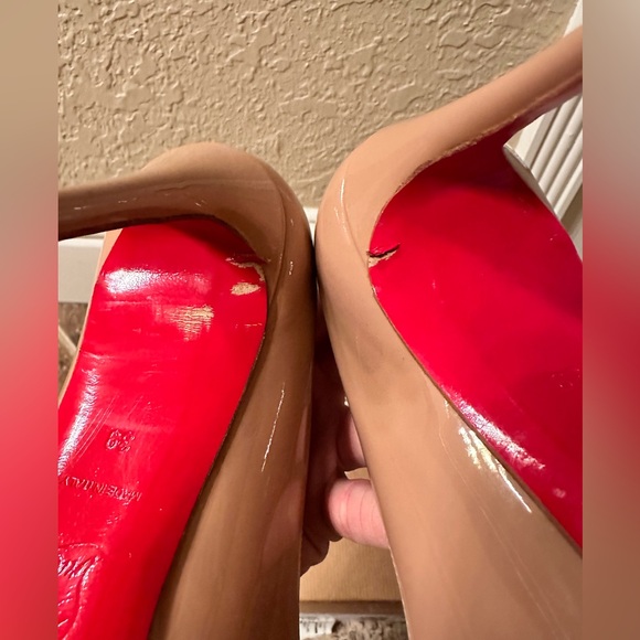 Christian Louboutin Pigalle Follies 100 Patent Nude - Picture 6 of 11